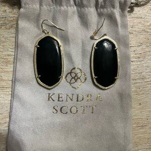Kendra Scott Onyx and Gold Earrings